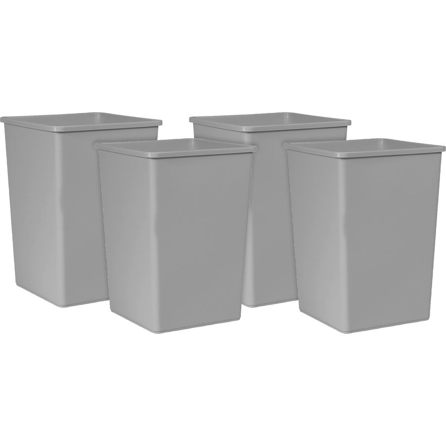 Rubbermaid Commercial Untouchable 35-gallon Container - 35 gal Capacity - Square - Crack Resistant, Durable - 27.6" Height x 19.5" Width - Linear Low-Density Polyethylene (LLDPE) - Gray - 4 / Carton