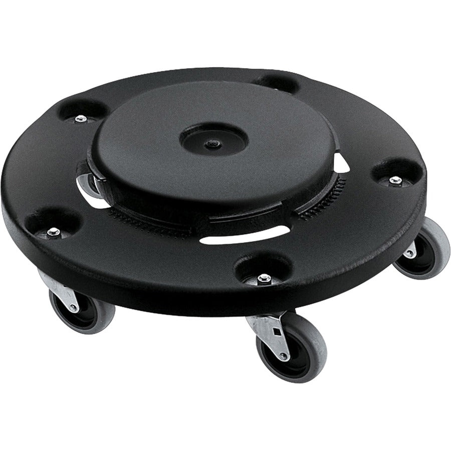 Rubbermaid Commercial Brute Easy Twist Round Dollies - 350 lb Load Capacity - 5 Casters - Structural Foam - 18.30" Width x 6.60" Height - Black - 2 / Carton
