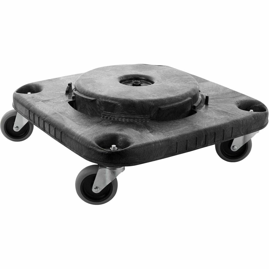 Rubbermaid Commercial Brute Square Container Dolly - 300 lb Load Capacity - Plastic - 17.25" Width x 6.25" Height - Black - 2 / Carton