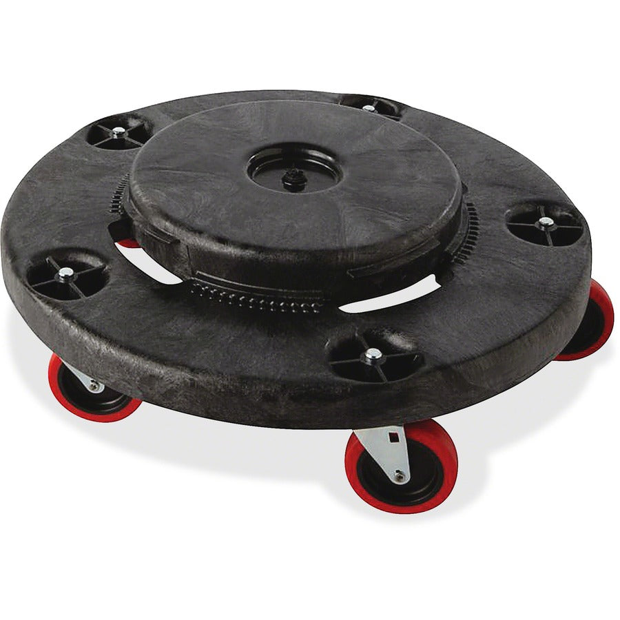 Rubbermaid Commercial Brute Quiet Dolly - 350 lb Load Capacity - Plastic - 6.60" Height - Black - 2 / Carton