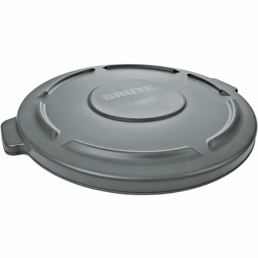 Rubbermaid Commercial Brute 55-gallon Container Lid - Round - Plastic - Gray - 3 / Carton