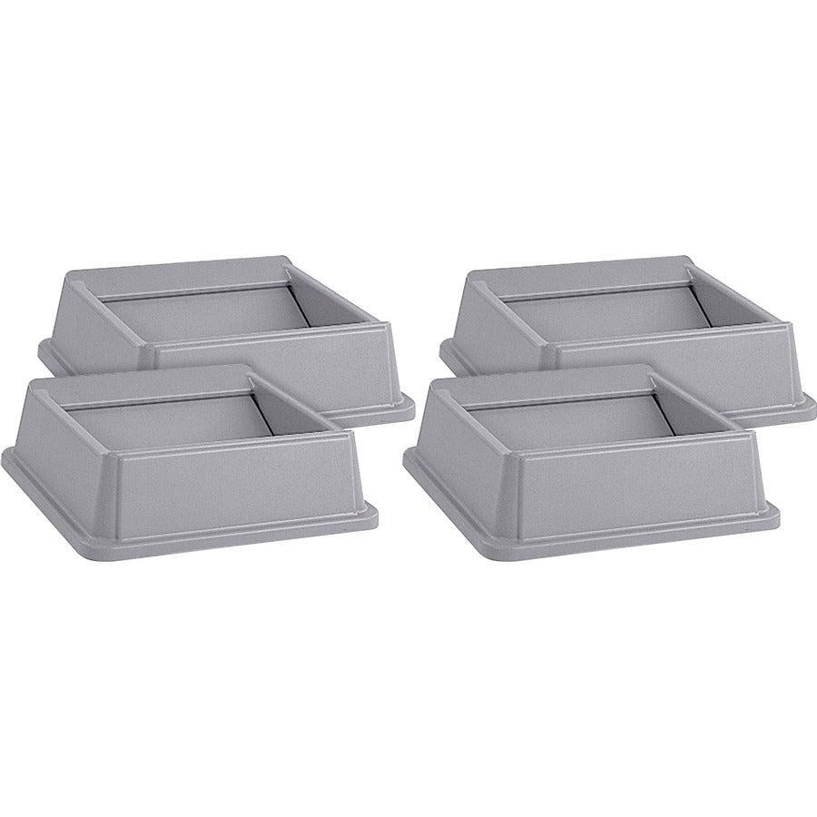 Rubbermaid Commercial Untouchable Square Swing Top - Square - Gray - 4 / Carton