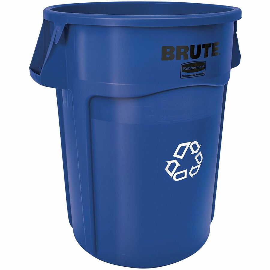 Rubbermaid Commercial Brute 44-Gallon Vented Recycling Containers - 44 gal Capacity - Round - Reinforced, Damage Resistant, Chip Resistant, Rust Proof, Peel Resistant, Crack Resistant, Crush Resistant, Heavy Duty, Handle, Tear Resistant - 31.5" Height...