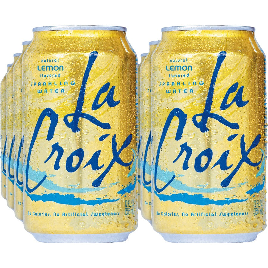 LaCroix Lemon Flavored Sparkling Water - Ready-to-Drink - 12 fl oz (355 mL) - Lemon - 12/Pack - 2 / Carton