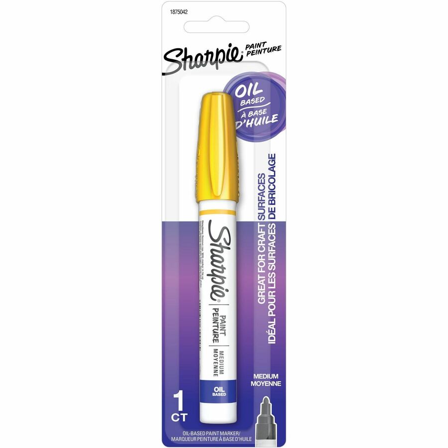 Sharpie Paint Marker - Yellow Ink - Oil Based, Water Based - 1 Pack