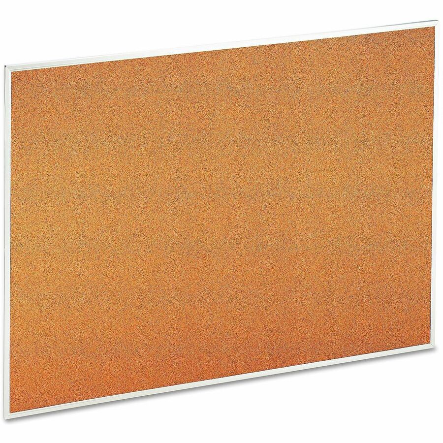 Universal Bulletin Board - 36" Board Height x 48" Board Width x 1" Board Depth - Tan Cork Surface - Resilient, Self-healing - Satin Aluminum Frame - 1 Each