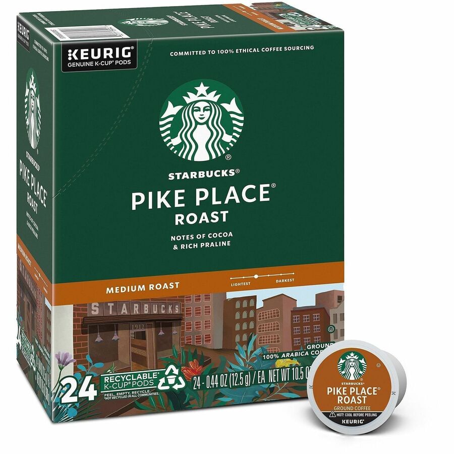 Starbucks K-Cup Pike Place Roast Coffee - Medium - K-Cup - Pike Place Roast - 24 / Box