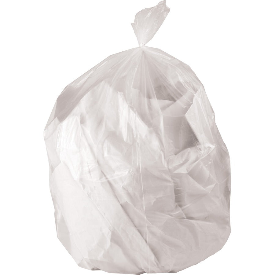 Genuine Joe Strong Economical Trash Bags - 33 gal Capacity - 40" Length x 33" Width x 0.63 mil (16 Micron) Thickness - Clear - Resin - Waste Disposal - 250 / Carton