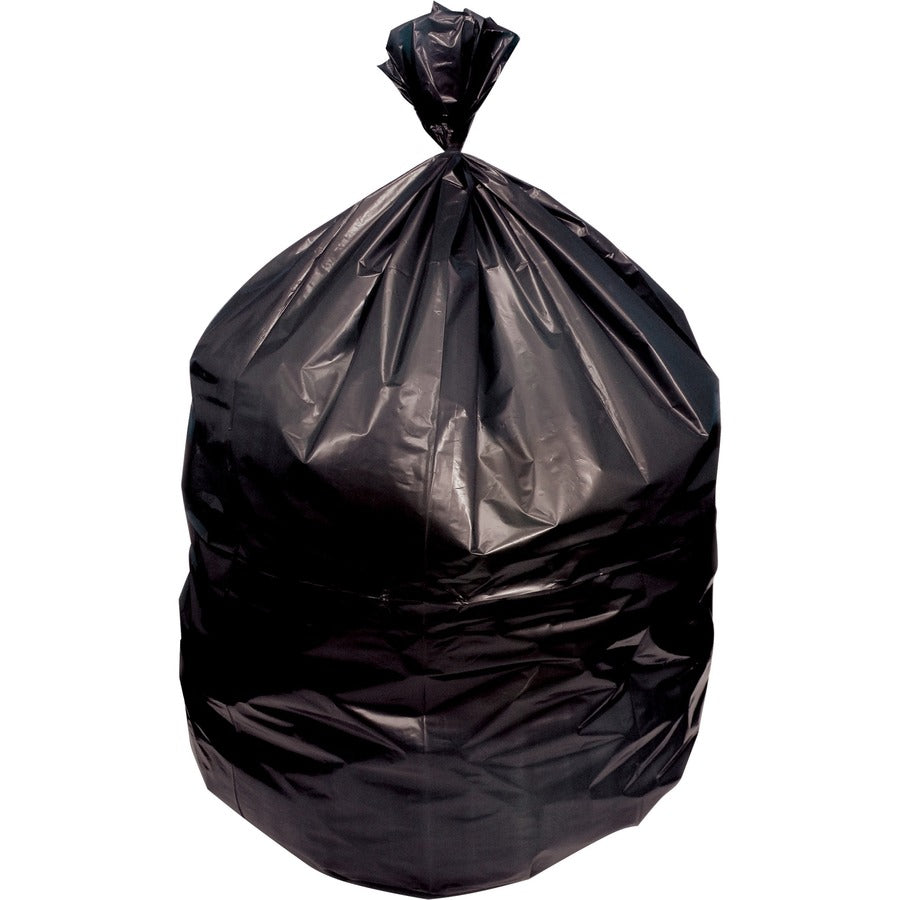 Genuine Joe Heavy Duty Trash Can Liners - 45 gal Capacity - 46" Length x 40" Width x 2 mil (51 Micron) Thickness - Low Density - Black - Resin - Waste Disposal - 100 / Carton