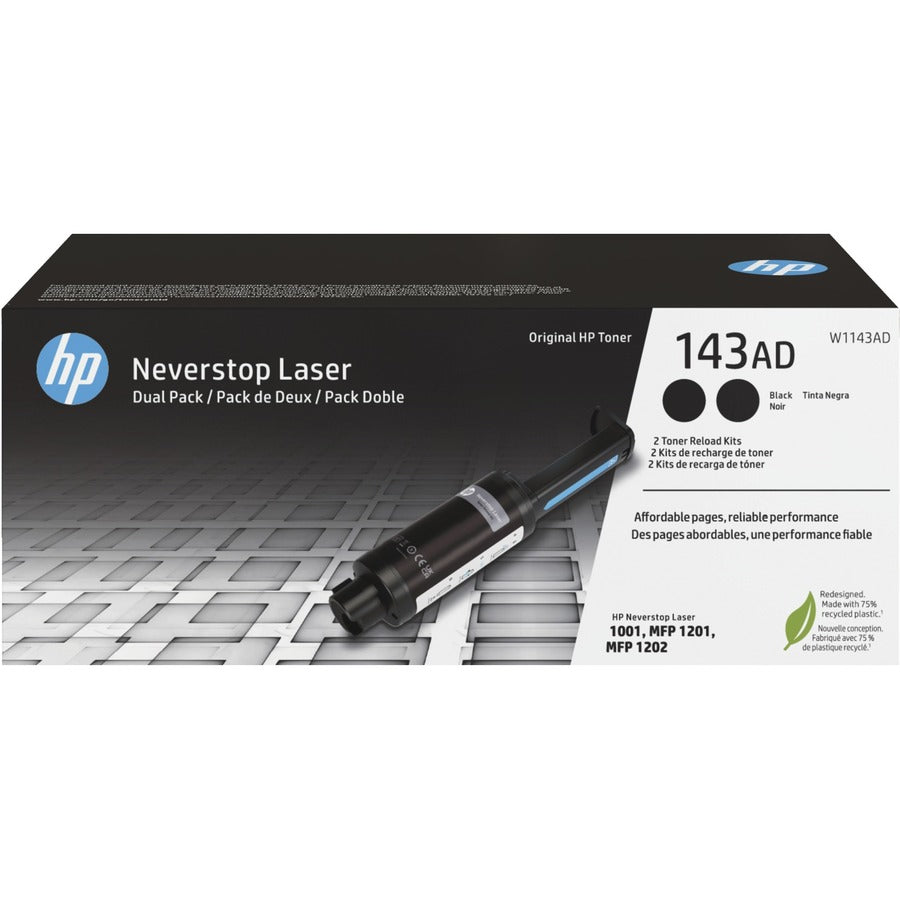 HP 143AD Original Laser Toner Cartridge - Dual Pack - Black - 1 Carton - 5000 Pages