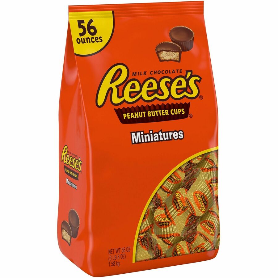 Reese's Candy - Peanut Butter, Milk Chocolate - Individually Wrapped - 3.50 lb - 1 Carton