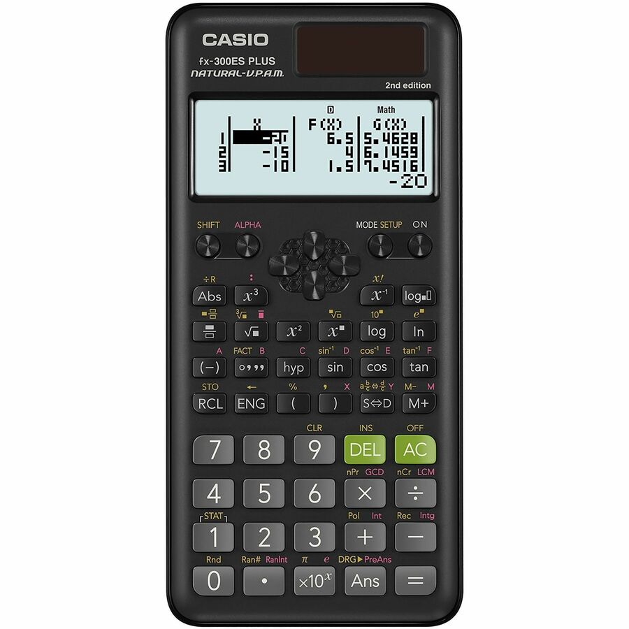 Casio fx-300ES PLUS 2nd Edition Standard Scientific Calculator - Textbook Display, Auto Power Off - 4 Line(s) - 16 Digits - Solar Powered - Black - 1 Each