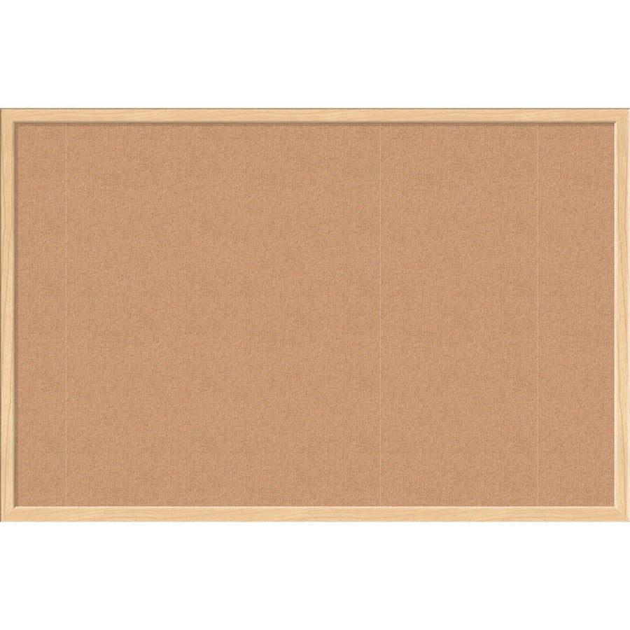 U Brands Cork Bulletin Board - 24" Board Height x 36" Board Width - Natural Cork Surface - Self-healing, Durable, Mounting System, Tackable, Sturdy - Birch Wood Frame - 1 Each