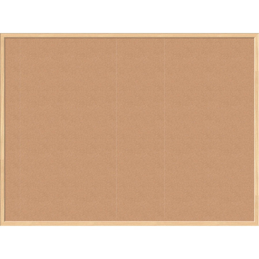 U Brands Cork Bulletin Board - 36" Board Height x 48" Board Width - Natural Cork Surface - Self-healing, Durable, Mounting System, Tackable - Birch Wood Frame - 1 Each