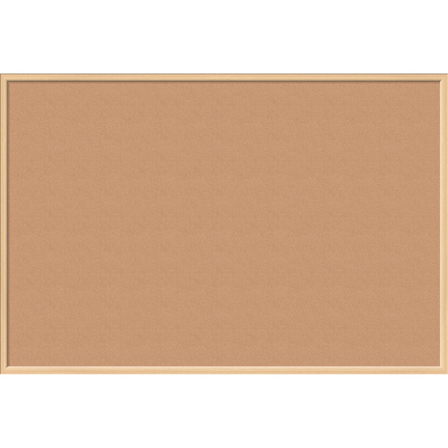 U Brands Cork Bulletin Board - 48" Board Height x 72" Board Width - Natural Cork Surface - Self-healing, Durable, Mounting System, Tackable, Sturdy - Birch Wood Frame - 1 Each