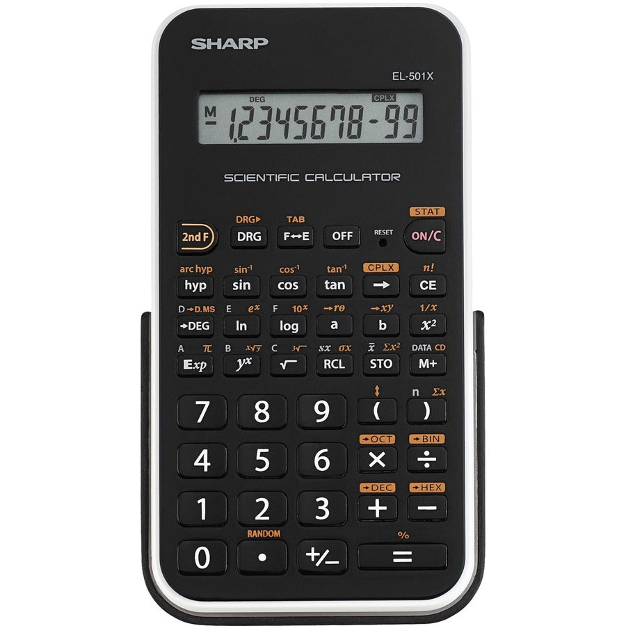 Sharp EL-501X2BWH Scientific Calculator - 146 Functions - Large LCD, Durable, Hard Case - 1 Line(s) - 10 Digits - LCD - Battery Powered - 2 x LR1130 - 5.1" Height x 3.1" Width x 0.5" Depth - Black, White - 1 Each