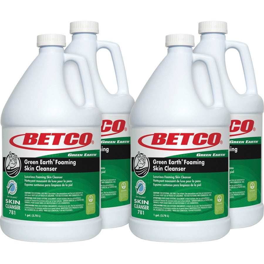 Betco Green Earth Foaming Skin Cleanser - Foam - 1 gal - Citrus - Applicable on Hand - Moisturising, Non-irritating - 4 / Carton