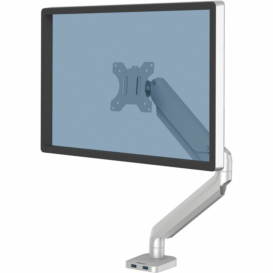 Fellowes Platinum Mounting Arm for Monitor - Silver - 1 Display(s) Supported - 27" Screen Support - 20 lb Load Capacity - 1 Each