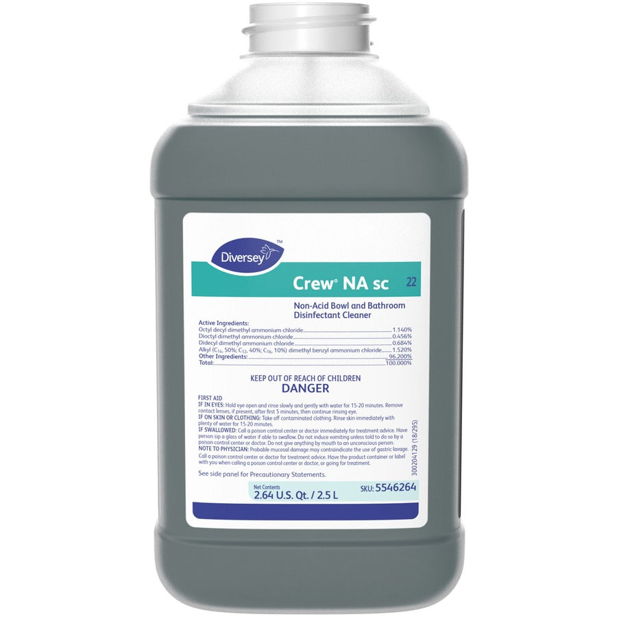 Diversey Non-acid Restroom Disinfectant - 84.5 fl oz (2.6 quart) - Floral Scent - Disinfectant, Deodorize - Blue - 2 / Carton