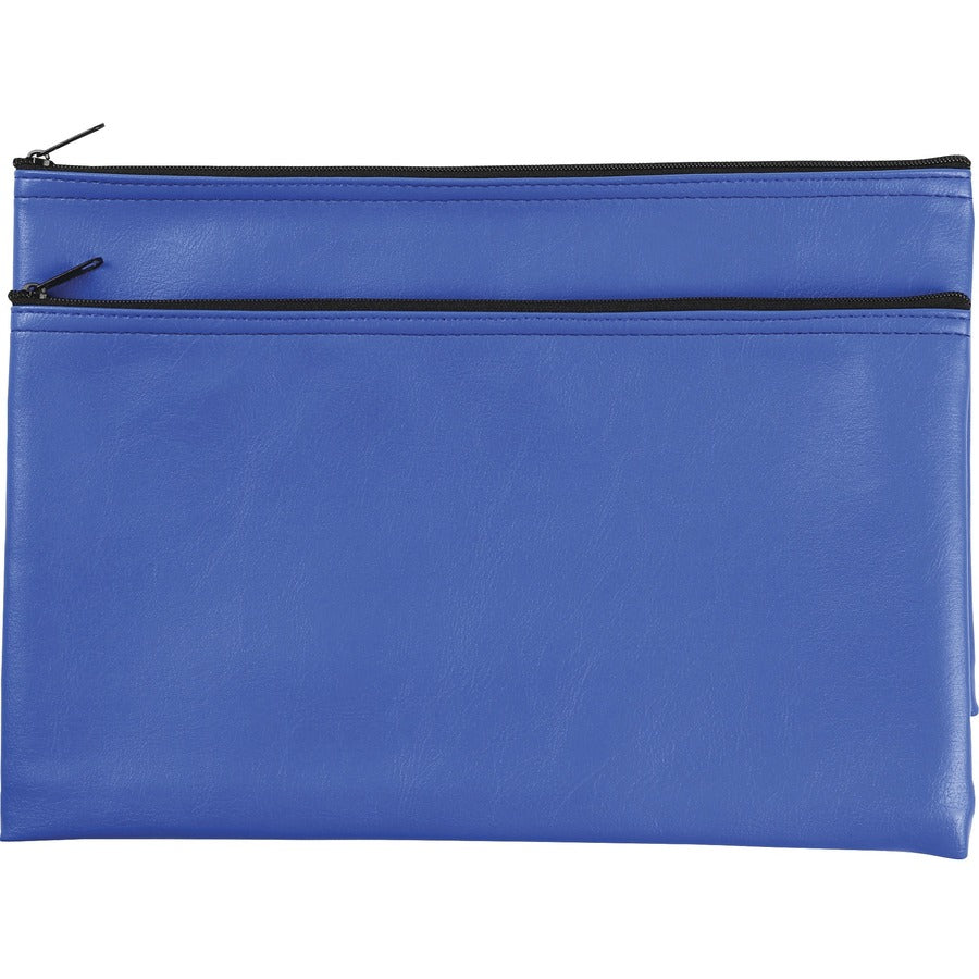 Sparco Carrying Case (Wallet) Cash, Check, Receipt, Office Supplies - Blue - Polyvinyl Chloride (PVC) Body - 11" Width x 6" Depth - 2 / Pack