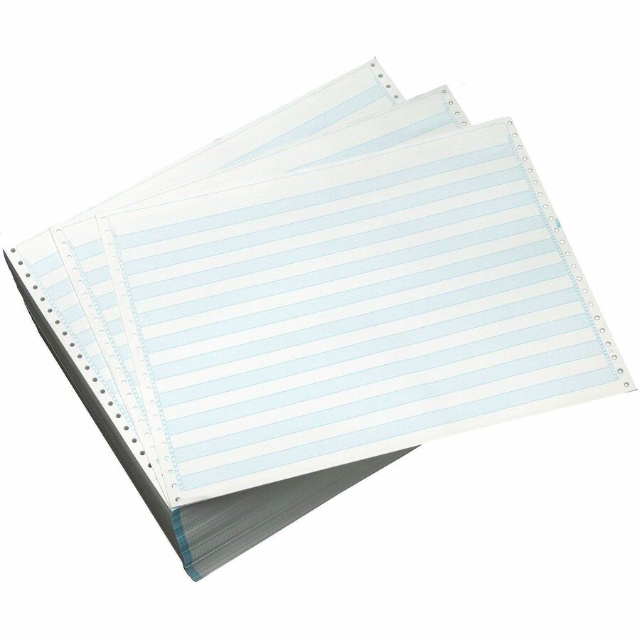 Domtar Continuous Paper - 14 7/8" x 11" - 20 lb Basis Weight - Acid-free, Carbonless, Unperforated, Uncoated, Break Resistant - Blue, Multicolor - 10 / Carton