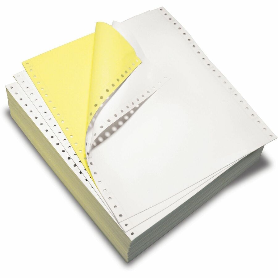 Domtar Continuous Paper - 9 1/2" x 11" - Acid-free, Carbonless, Break Resistant, Perforated, Fade Resistant, Non-yellowing - Canary, Multicolor, White - 1700 / Carton
