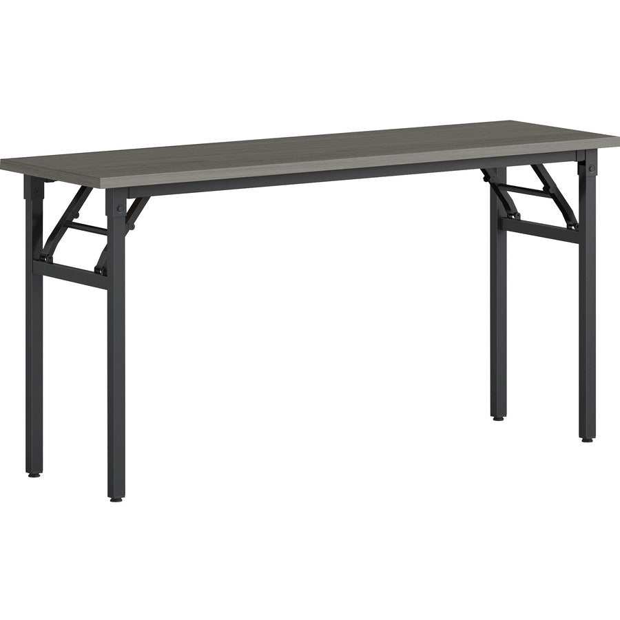 Lorell Folding Training Table - Melamine Top - 60" Table Top Width x 18" Table Top Depth x 1" Table Top Thickness - 30" Height - Assembly Required - Gray - Particleboard Top Material - 1 Each