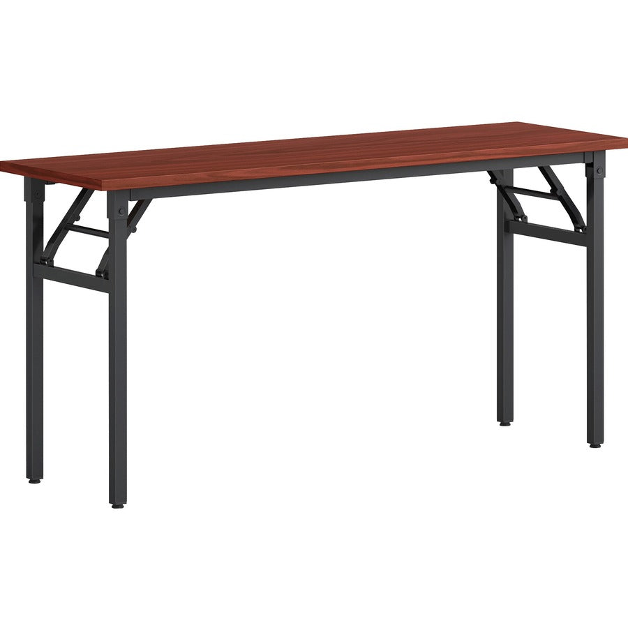 Lorell Folding Training Table - Melamine Top - 60" Table Top Width x 18" Table Top Depth x 1" Table Top Thickness - 30" Height - Assembly Required - Mahogany - Particleboard Top Material - 1 Each