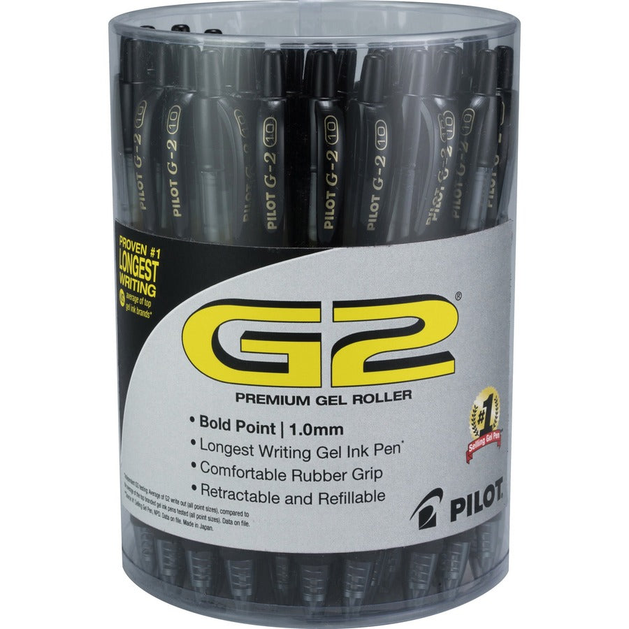 G2 1.0mm Gel Pens - Refillable - Retractable - Black Ink - Gel-based - Clear Barrel - 36 / Pack