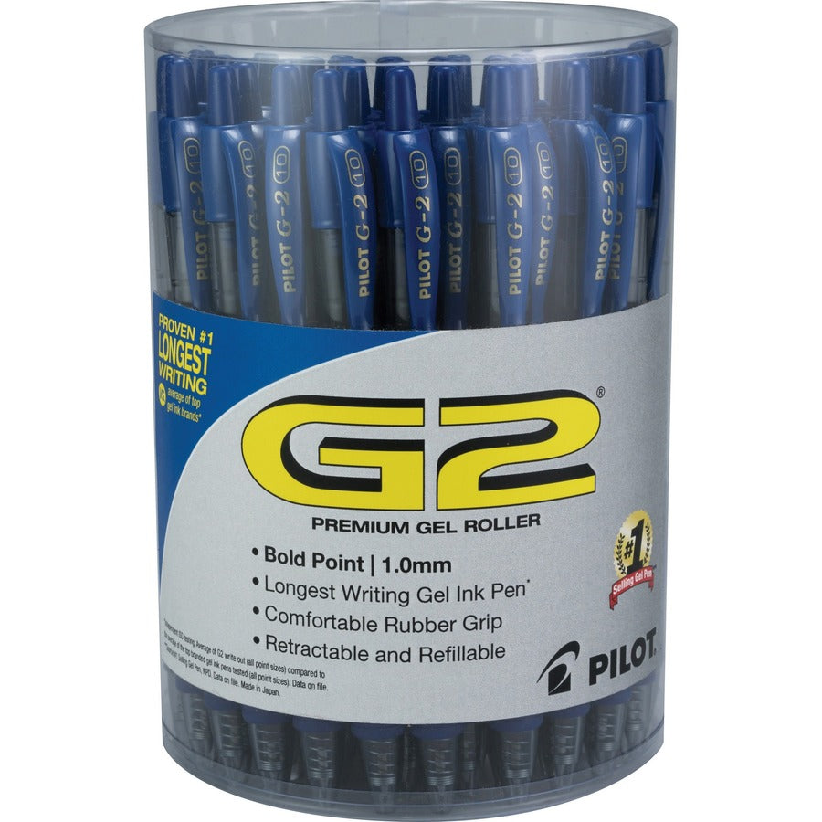 G2 1.0mm Gel Pens - Refillable - Retractable - Blue Ink - Gel-based - Clear Barrel - 36 / Pack