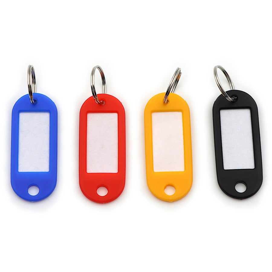 CARL Split Ring Key Tags - 3" Length x 3" Width - Ring Fastener - Plastic - Assorted - 20 / Pack