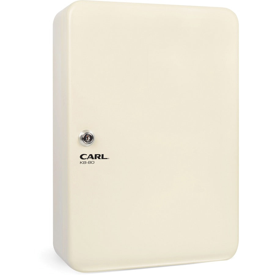 CARL Steel Security Key Cabinet - 12.5" Length x 9.3" Width x 3.5" Height - Lockable, Wall Mountable - Ivory - Steel