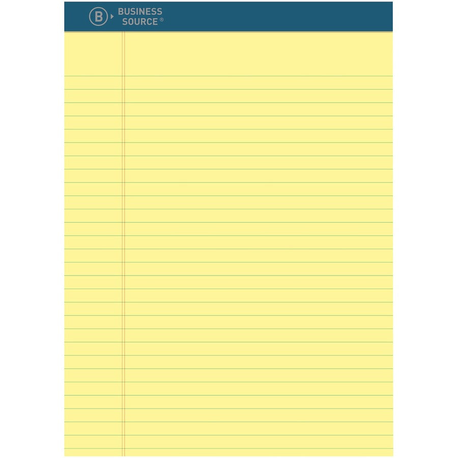 Business Source Premium Writing Pad - 50 Sheets - 0.20" Height x 8.5" Width x 11.8" Length - Tear Proof, Sturdy Back, Bleed-free - 1 Dozen