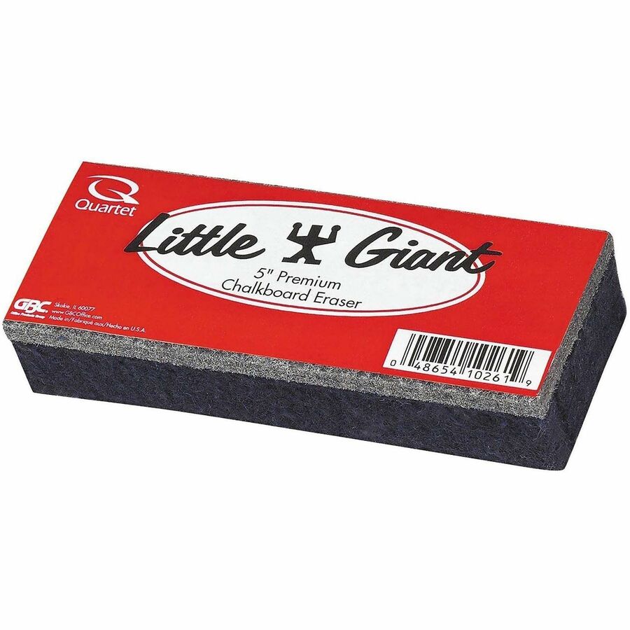 Quartet Moderate Use Chalk Eraser - 2" Width x 5" Length - Used as Chalk Remover - Durable, Absorbent - Black - Felt - 1 Each