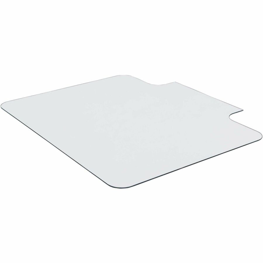 Lorell Tempered Glass Chairmat with Lip - Hardwood Floor, Carpet48" Width x 36" Depth - Lip Size 23" Length x 6" Width - Tempered Glass - Clear - 1 Each