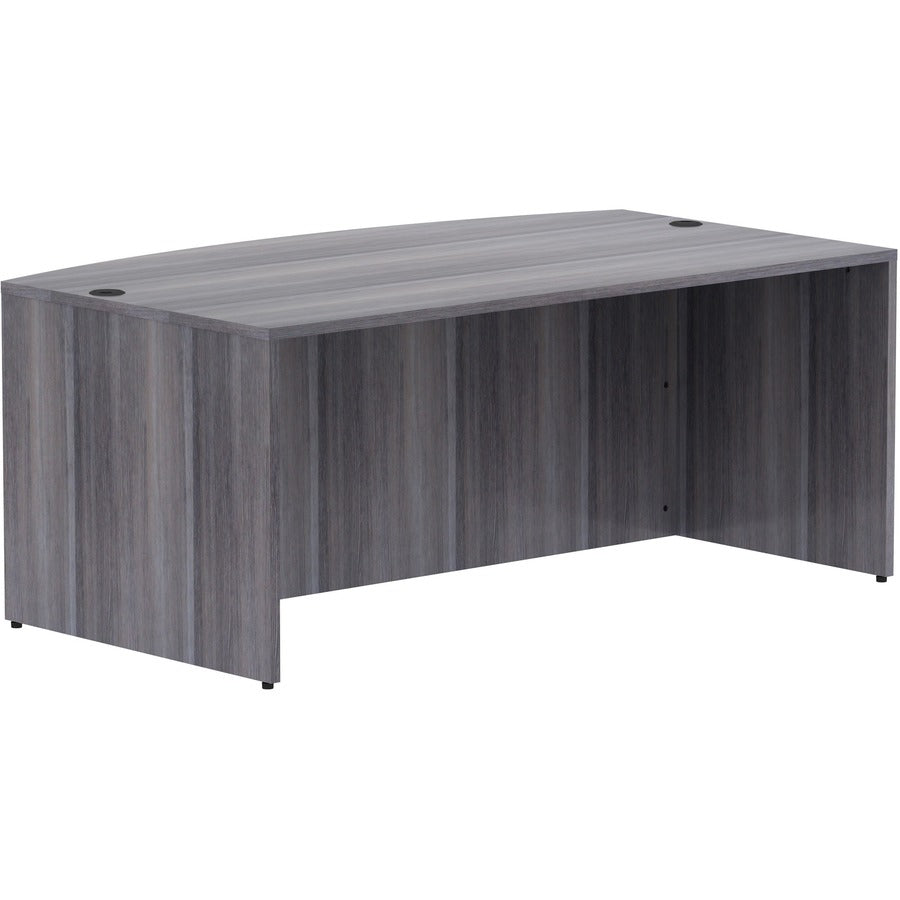 Lorell Essentials Series Bowfront Desk Shell - 29.5" Height x 72" Width x 41.4" Depth Desk Shell, 1" Thickness Top - Bow Front Edge - Finish: Weathered Charcoal Laminate - 1 Each