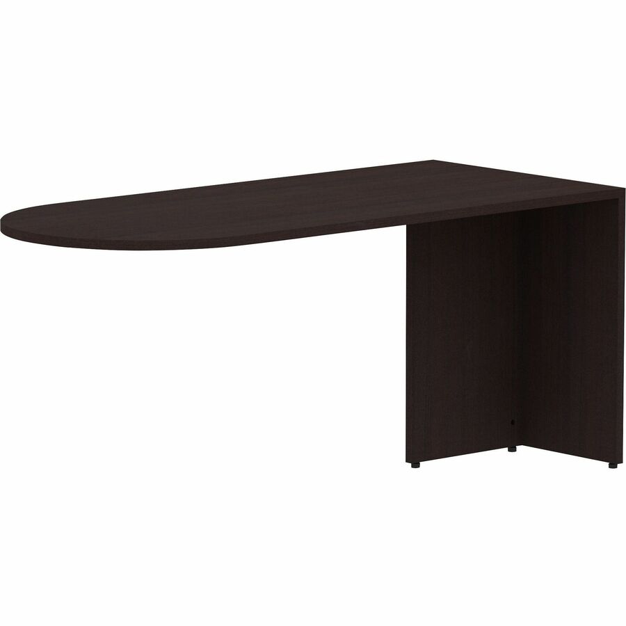 Lorell Essentials Series Peninsula Desk Box 1 of 2 - 29.5" Height x 66" Width x 30" Depth Desk, 1" Thickness Top - Finish: Espresso Laminate - 1 Each