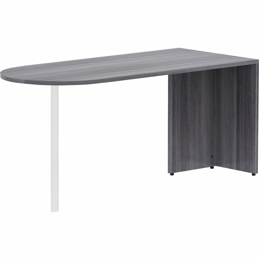 Lorell Essentials Series Peninsula Desk Box 1 of 2 - 29.5" Height x 66" Width x 30" Depth Desk, 1" Thickness Top - Finish: Weathered Charcoal Laminate - 1 Each