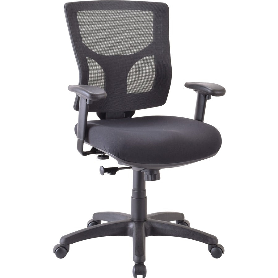 Lorell Conjure Executive Mid-back Swivel/Tilt Task Chair - Fabric Seat Material - Mid Back - Black - 1 Each