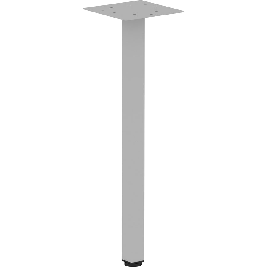 Lorell Relevance Series Offset Square Leg - Gray Top - Powder Coated Silver Square Leg Base - 28.50" Height x 7.87" Width - Workstation - Assembly Required - Metal Base Material - 1 Each