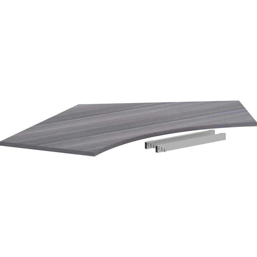 Lorell Relevance Series Curve Worksurface for 120 Workstations - Weathered Charcoal Laminate Rectangle Top - Contemporary Style - 47.25" Table Top Length x 34.13" Table Top Width x 1" Table Top Thickness - Workstation - Assembly Required - 1 Each