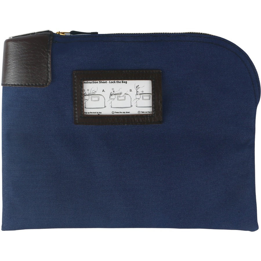 Sparco Locking Currency Bag - 11" Length x 8.50" Width - Navy - Coin, Currency, Document - 1 Pack