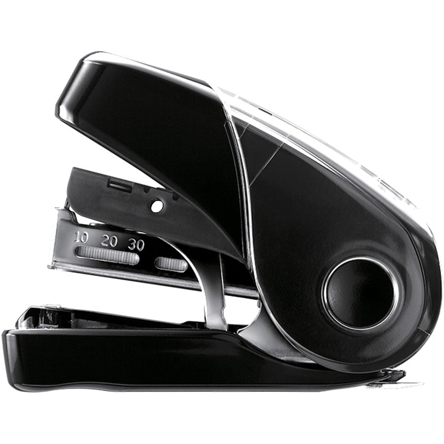 MAX Flat Clinch Mini Stapler - Staples Upto 25 Sheet - Black - 1 Each