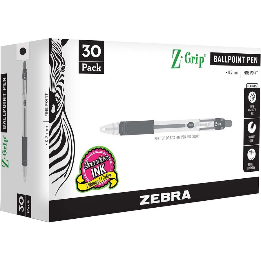 Zebra Pen Z-Grip Retractable Ballpoint Pens - Retractable - Black Ink - 1 Pack