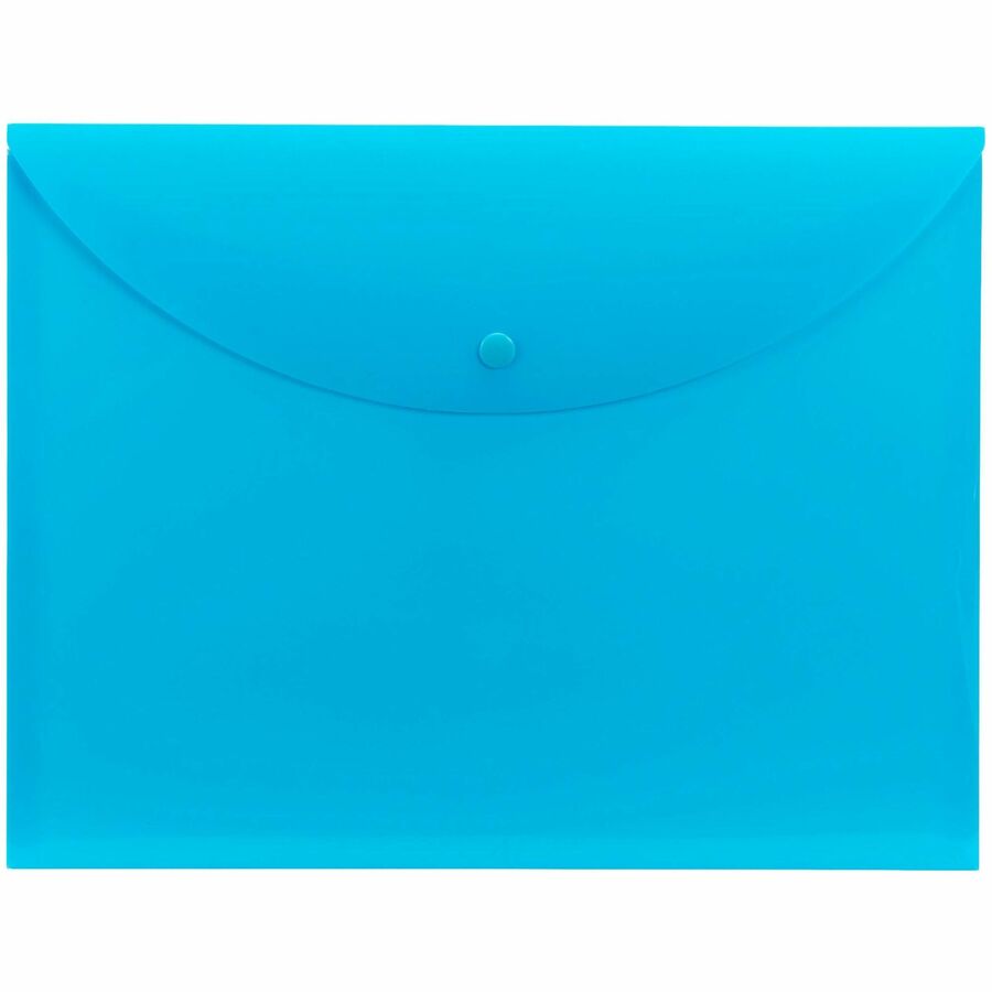 Smead Letter Filing Envelope - 8 1/2" x 11" - Teal - Closed On Top, Closed Sides, Water Resistant, Tear Resistant, Snap Closure, Durable, Compact - 10 / Box
