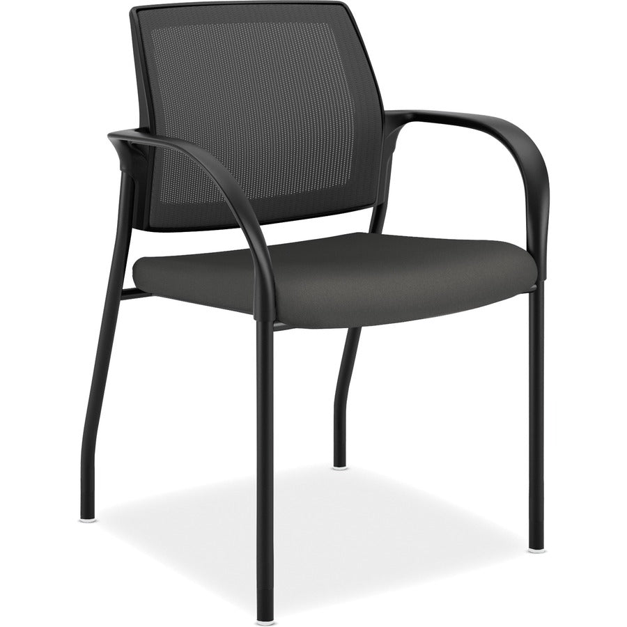 HON Ignition 4-Leg Stacking Chair - Iron Ore Seat Color - Foam Seat Material - Black Back Color - Four-legged Base - 1 Each