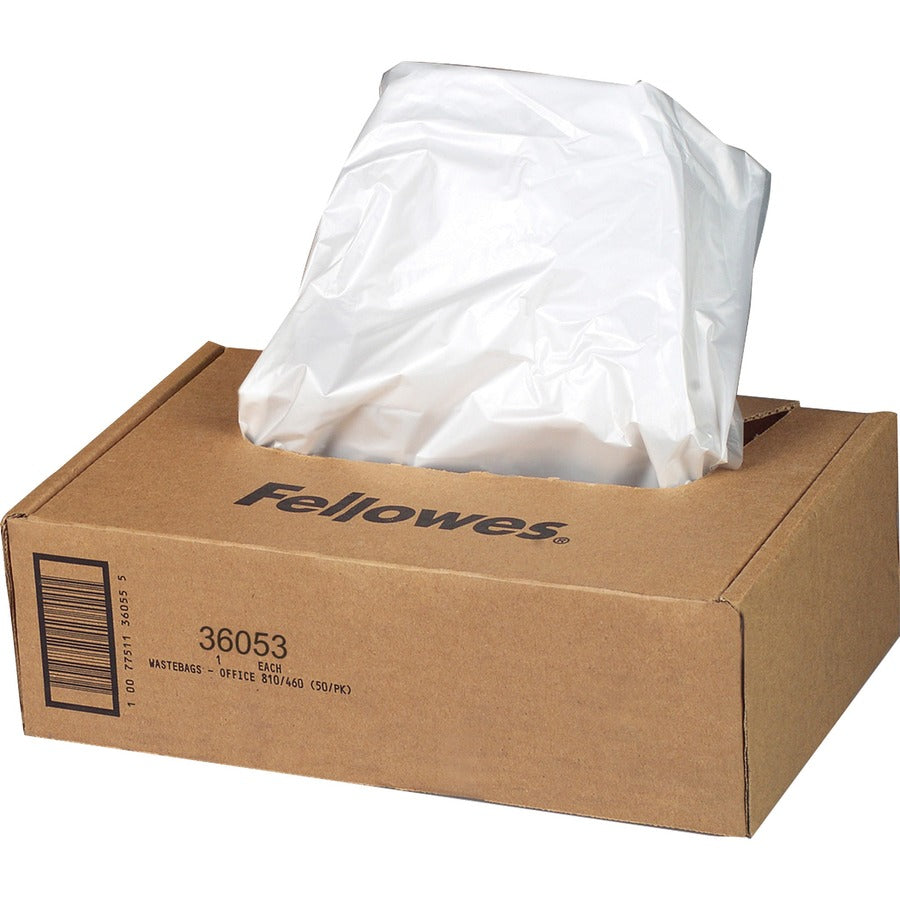 Fellowes AutoMax 130C/200C Shredder Waste Bags - 9 gal - 30" Height x 29" Width x 14" Depth - Plastic - Clear - 100 / Carton