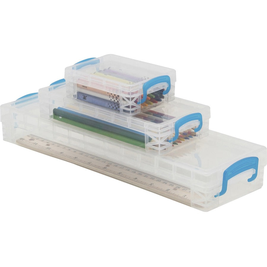 Super Stacker School Kit - Snap-tight Closure - Heavy Duty - Stackable - Plastic - Transparent - For Pen/Pencil, Marker, Crayon, Ruler, Office, School, Home, Paper Clip, Rubber Band, Craft Supplies, Storage, ... - 1 Each