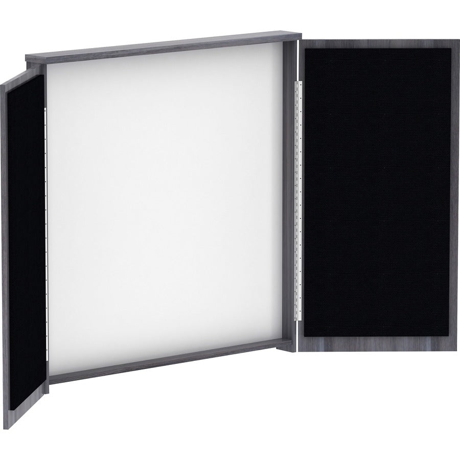 Lorell Dry-erase Whiteboard Presentation Cabinet - Charcoal Surface - Hinged Door, Dry Erase Surface - 47.3" Height x 47.3" Width x 4.8" Depth - 1 Each