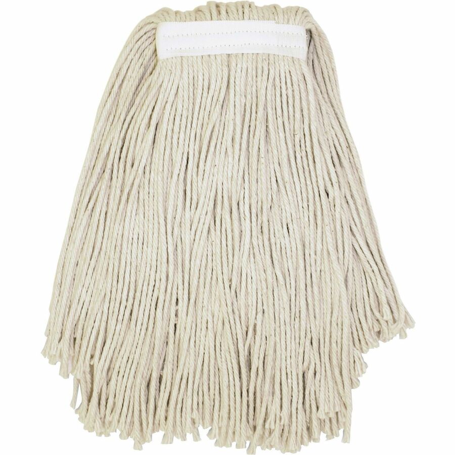 Genuine Joe Narrow Band Mophead - Cotton, Fiber, Yarn - 1 Each